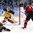 GANGNEUNG, SOUTH KOREA - FEBRUARY 23: Germany's Danny Aus den Birken #33 makes the save whil Yannic Seidenberg #36 and Canada's Rene Bourque #17 look on during semifinal round action at the PyeongChang 2018 Olympic Winter Games. (Photo by Andre Ringuette/HHOF-IIHF Images)

